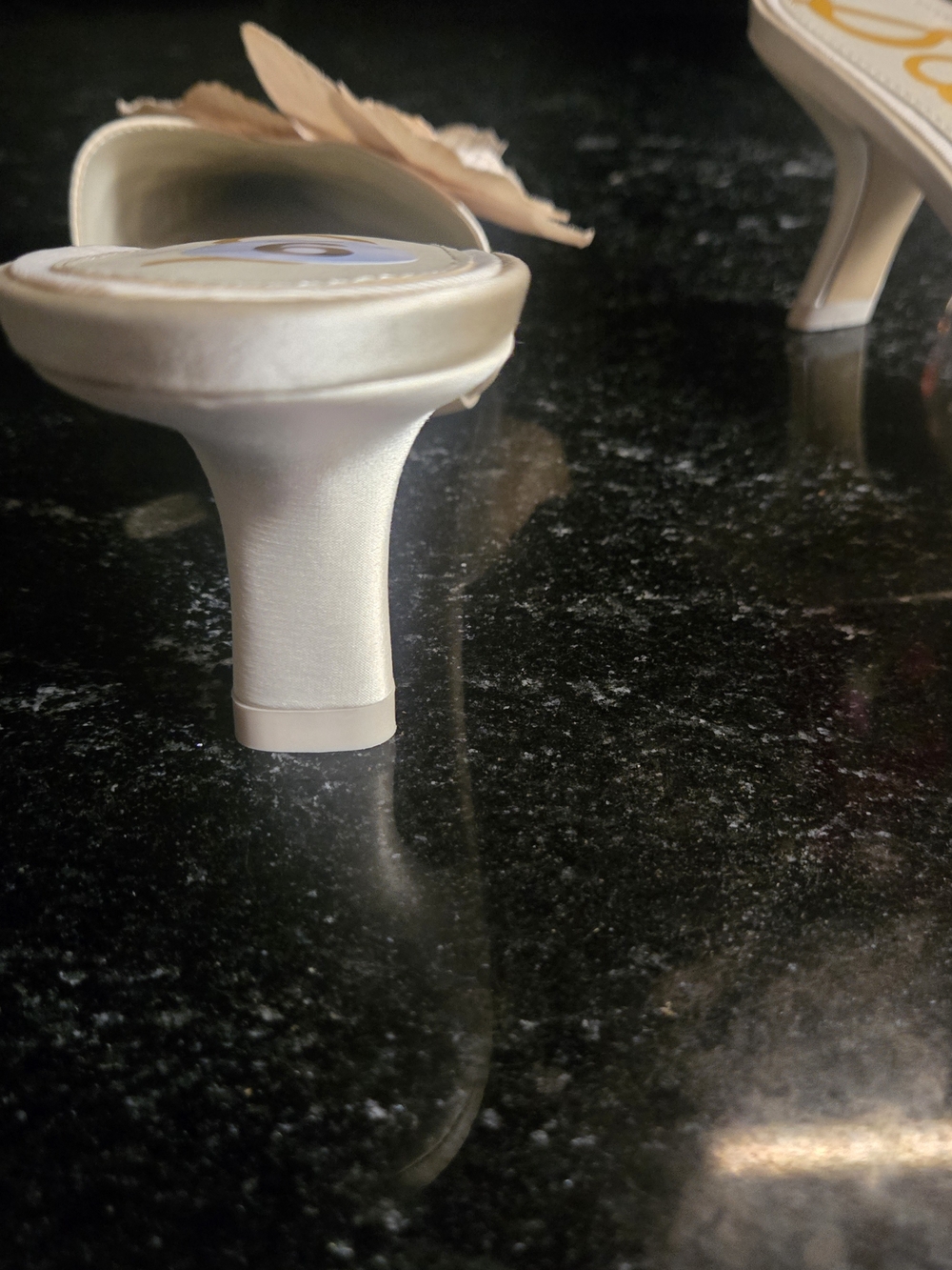 Sam Edelman Women's Satin Floral Slide Sandals in Ivory - Picture 4 of 6